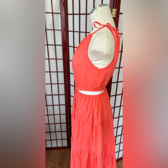 J CREW Harbor Side-cutout Dress in Brilliant Coral - Picture 7 of 9